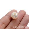 Accesorios de joyería DIY, perlas de gran agujero blanco cremoso, hechas a mano, cadena para teléfono móvil, pulsera, cuentas sueltas, venta al por mayor