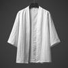 Manto de estilo antigo estilo chinês 2023 verão algodão linho hanfu masculino casual cor sólida meia manga jaqueta solta para homens