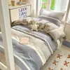 Temporada de regreso a clases juego de ropa de cama de seis piezas de algodón puro para dormitorio, juego de tres piezas, sábana 100% algodón, funda de edredón, protector de colchón