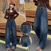 Jeans de pierna curva para mujer, nueva colección de otoño 2026, pantalones de pierna ancha para figuras petite, adelgazantes, corte holgado, tiro alto, versión estrecha, pantalones banana largos