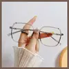 Nuevo marco de gafas anti luz azul, elegante y con estilo, apto para rostros grandes, efecto adelgazante, aspecto natural, estilo urbano, gafas sin graduación para mujer, producto terminado