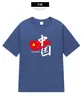 Nueva Moda Nacional China Camiseta de Manga Corta para Repostar Hombres y Mujeres Verano Hombro Caído Juventud Algodón Casual Bandera Roja Camiseta China