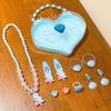 Pulsera infantil de sirena de nueva celebridad en línea, linda concha, clip de oreja sin dolor, anillo de pelo de princesa sirena, traje, caja de regalo