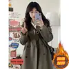 Abrigo de Lana Negro para Mujer, Chaqueta de Lana, Nuevo Estilo Otoño e Invierno 2025, Estilo Hepburn Petite, Estilo Coreano
