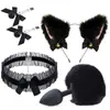 Conjunto Sexy de Tres Piezas, Tapón Anal, Aparatos para Hombres y Mujeres, Productos Sexuales, Set Sexual de Metal Sm, Cola de Zorro