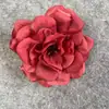 Cabeça de Flor Rosa Leifei Imitação 12cm Artesanato de Guarnição Feito à Mão Presilha para Cabelo Adorno de Cabeça Adorno de Cabeça de Ópera Flor Falsa DIY