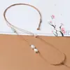 Cordón para colgante de jade Hetian, cordón de collar tejido a mano, ajustable, estilo fino para hombres y mujeres, cordón colgante de cuenta de concha, nuevo estilo chino