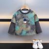 Sudadera Falsa de Dos Piezas para Niños Primavera 2025 Nuevo Estilo Coreano Camiseta Base Top Fresco y Elegante Ropa Casual Infantil para Niños Pequeños