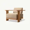 Juego de sofá de exterior estilo nórdico transfronterizo de teca, adecuado para patios, villas y jardines al aire libre, ofreciendo protección contra la lluvia y el sol.