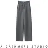 Pantalones anchos de cachemira 26 para mujer, nuevos para otoño e invierno, engrosados, de cintura alta, con caída, pierna recta, casuales, de largo hasta el suelo