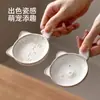 FaSoLa Plato Japonés para Salsa de Soya Soporte para Palillos Creativo Lindo Plato Pequeño Plato para Condimentos Plato de Sabor Plato de Cerámica para el Hogar