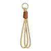 Nuevo cordón trenzado hecho a mano para teléfono, diseño de bloques de color bicolor, correa de muñeca anudada, cordón corto, antipérdida y antirrobo, elegante y atractivo