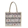 Nueva Moda Estilo Étnico 2026 Bolso Tote de Lino Gran Capacidad Hombro Commuter Tote Gran Capacidad