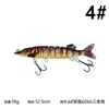 Isca tubarão-bico-de-sonda biónico impressa em 3D, peixe multi-seção, 18g, isca dura de oito seções para pesca em água doce e salgada, adequada para robalo, bagre e blackfish