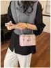 Bolsa Caixa Estilo Chanel Temperamento Estilo Coreano Nicho Novo Estilo Versátil Estudante Deslocamento Diário Bolsa Transversal com Corrente