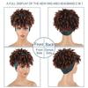 Entrega el mismo día peluca rizada marrón peluca turbante con flequillo cabello envuelto capullos de pelo peluca afro puff