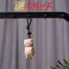 Colar com Pingente de Gato Fofo em Madeira de Faia Feminino Novo Corrente para Clavícula Longa Estilo Étnico Retro Colar de Pescoço Acessórios Halter