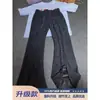 Calças masculinas retro americanas com estampa escura, corte enviesado slim-fit, finas e respiráveis para o outono, retas, casuais, esportivas