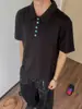 Camiseta Retro Americana Turquesa de Peso Pesado de Manga Corta para Hombre 2026 Verano Estilo Clean Fit Camisa Polo Fresca de Media Manga Pícaro