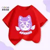 Camiseta de Algodão Infantil de Verão Desenho Animado Aphmau 2026 Transfronteiriça Europeia e Americana Nova de Verão História Estranha Camiseta de Algodão Infantil