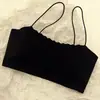 Sostén sin tirantes sin costuras para mujer sin varilla, copa fija push-up para busto pequeño, sin necesidad de usar sostén, anti-exposición, estilo delgado, hermoso sostén para la espalda