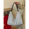 Bolsa Tote de Lona Listrada Casual Estilo Coreano para Mulheres, Nova Bolsa de Ombro Grande Capacidade, Estilo Relaxado, Bolsa de Ombro Versátil para o Dia a Dia
