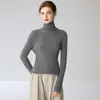 Baicai Rong 100% Caxemira Pura Novo Estilo Suéter de Tricô Gola Alta Listrado Tricô Sem Costura Casual Versátil