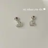 Pendientes de Corazón Dulce de Plata de Ley S925 para Mujer Estilo Coreano Ins Diseño de Nicho Lindos Versátiles Ear Cuff