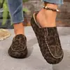 Pantuflas Europeas y Americanas Transfronterizas Semiabiertas de Suela Blanda Estilo Retro Europeo para Mujer Diarias Birkenstock Estampado de Leopardo sin Espalda Perezosas Venta al por Mayor Talla Grande