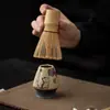 Conjunto de Tigela de Matcha Pétala Vermelha de Sílex, Suporte para Batedor de Chá, Cerâmica Retrô com Bico, Tigela para Chá com Gotejamento, Xícara de Chá, Suporte para Batedor de Chá, Porta-Batedor de Chá