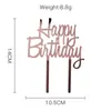 Cartão de acrílico para bolo de feliz aniversário transfronteiriço felizaniversário aniversário festa de aniversário decoração de confeitaria de bolo
