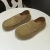 Sapatos Birkenstock casuais confortáveis, macios, respiráveis, de camurça, slip-on, leves, com sola grossa, que aumentam a altura, estilo vintage old money