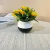 Fabricante de Flores Artificiais 5 Lírios Calla em Vaso Ornamentos Decorativos para Arranjo de Quarto e Sala de Estar Flores Artificiais Plantas Verdes Decorações de Bonsai