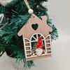 Árbol de Navidad, artesanía de madera, decoración para ventana, colgante de anciano, adornos navideños creativos