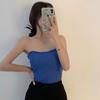 Nuevo Top de Tubo de Verano, Deseo Puro, Chaleco Tejido sin Mangas Dulce y Salado, Estilo Coreano Envolvente de Pecho Color Puro Versátil para Mujer, a la Moda