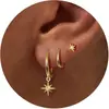 Brincos de Moda Elegantes Europeus e Americanos Transfronteiriços Mais Vendidos com Galvanoplastia de Latão Dourado Real Conjunto de Brincos Versátil para Mulheres de Alto Padrão