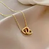 Collar de Amor con Doble Anillo para Mujer, Lujo Ligero, Diseño de Nicho, Collar Exquisito, Estilo Frío de Ins, Cadena de Clavícula a la Moda