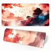 Alfombrilla de ratón de pintura a tinta estilo antiguo paisaje transfronteriza exclusiva, alfombrilla extragrande para teclado de computadora para juegos, alfombrilla de escritorio con borde bloqueado estilo chino
