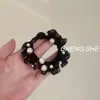 Nuevo y Sencillo Scrunchie de Perlas para Mujer, Verano Alta Elasticidad Elegante Accesorio para Moño Banda Elástica Estilo Coreano