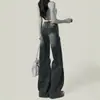 Elegantes jeans de campana de cintura alta para mujer, de moda para principios de otoño, versátiles, no ajustados, para figura de pera, holgados, estilo bootcut