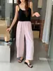 Pantalones de pierna ancha de Lyocell para mujer Verano 2026 Cintura alta Holgados Adelgazantes Casual Petite Cortos Estilo delgado Pantalones de abuela