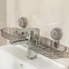 Prateleira de Armazenamento de Cosméticos para Banheiro Alargada Tipo Ventosa Prateleira de Armazenamento para Vaso Sanitário com Gancho Prateleira para Torneira Sem Furo