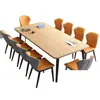 Mesa de conferência espessa, mesa longa, escrivaninha simples moderna, mesa de escritório/jantar longa para sala de conferências pequena, mesa e cadeiras para treinamento e leitura