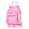 Nueva Mochila con Ruedas Estilo Británico para Estudiantes de Primaria Niñas Grado 2-6 Gran Capacidad Puede Subir Escaleras Mochila con Ruedas para Niños