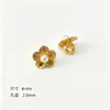 Botão Mini Flor de Osmanthus Prata Esterlina S925 Banhado a Ouro Trevo de Quatro Folhas Botão de Flor Pequena Corda de Mão Corda Trançada Acessórios de Botão Acessórios Feitos à Mão