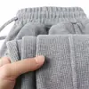 Otoño e Invierno Pantalones Casuales Gruesos con Forro Polar para Hombre Peso Pesado Wafflick Sueltos Talla Grande Todo Combinable Rectos Deportivos Pantalones de Chándal para Hombre