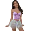Cadeia de Contas de Suprimento Transfronteiriço Europeu e Americano Sutiã de Sutiã com Laço Suspensório Roupas Íntimas Sexy com Aro Saia de Gaze Perolada Y12