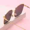 Gafas de Sol Metálicas Cuadradas Grandes de Moda D Brand Estilo Coreano con Borde Cortado Gafas de Sol Anti-UV con Montura de Metal