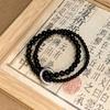 Hebilla de seguridad de doble anillo estilo chino pulsera de cuentas vintage diseño de estilo antiguo para mujer pulsera fría estilo nacional amigas simple