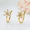 Clip para Oreja en Forma de U de Zirconia Sin Perforación Estilizado Europeo y Americano Anillo para Nariz Sin Perforación Clip para Nariz Creativo de Mariposa y Flor Sin Perforación
